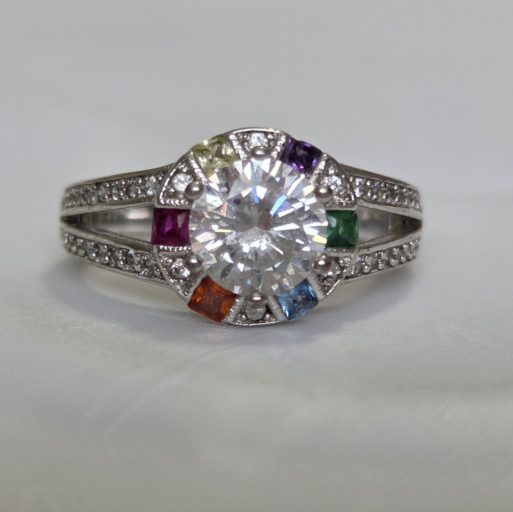 RARE✨️Rainbow 🌈 Spectrum Ring - Size 8 LGBTQ2+Pride Multicolour Charmed Aroma - Picture 3 of 14
